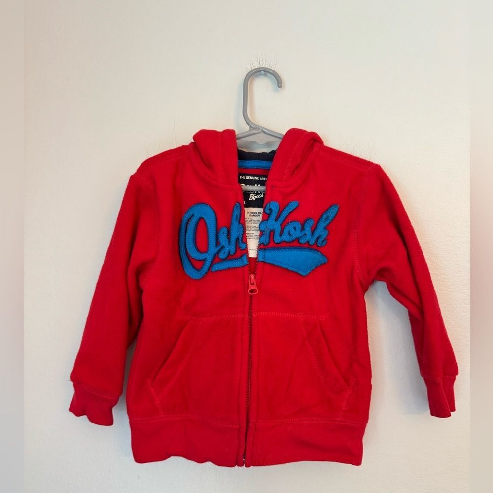 OshKosh B’Gosh Red Toddler Zip Up Hoodie - Size 3T
